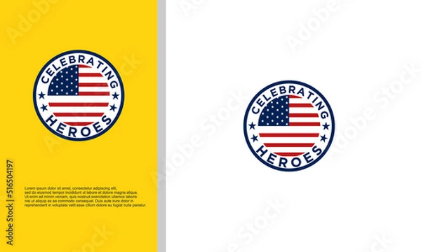 Obraz logo illustration vector graphic of celebrating heroes.