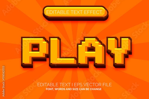 Obraz simple pixel text effect, editable retro game text style 