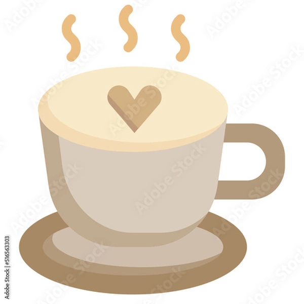 Obraz LATTE flat icon,linear,outline,graphic,illustration