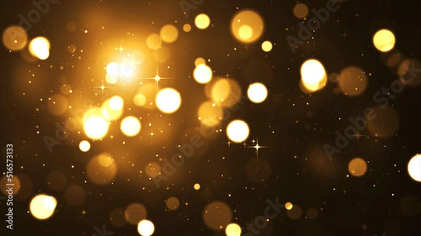 Obraz Abstract Orange Glittering Bokeh and Stars Background