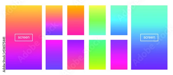 Fototapeta Soft color gradient background. Abstract, blue, bright, pink, green, red, violet, turquoise, yellow, UI UX template. Modern screen vector design for mobile app. EPS 10.