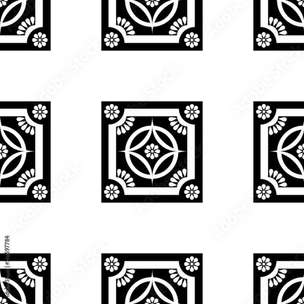 Fototapeta Seamless design chevron pattern with ethnic and tribal ornament vector illustration 