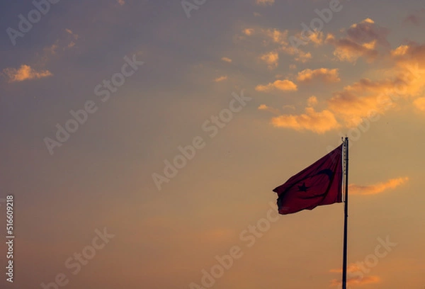 Obraz flag on the sunset