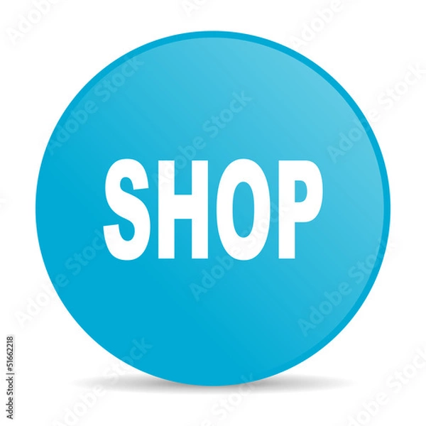 Fototapeta shop blue circle web glossy icon