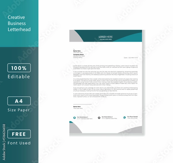 Obraz Corporate Letterhead Design Template