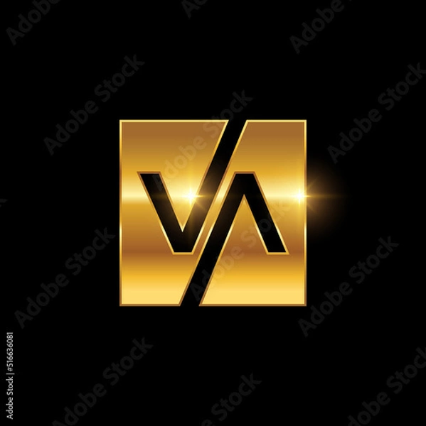 Obraz Golden VA Monogram Initial Logo Sign