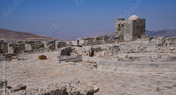 Fototapeta Mount Gerizim, located near city Nablus, considered the holiest place on Earth for the Samaritans. On the top - ruins of Samaritan city dated Persian and Hellenistic periods and a Byzantine Church.