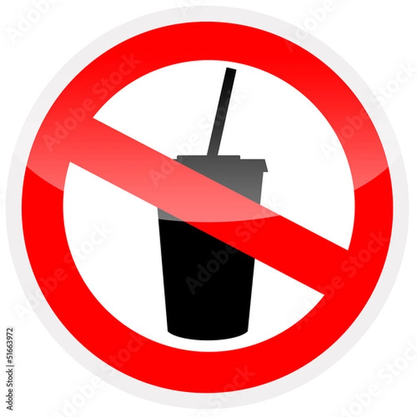 Fototapeta Sinal de proibição - Proibido beber