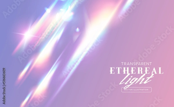 Fototapeta An ethereal rainbow transparent light flare effect. Vector illustration.