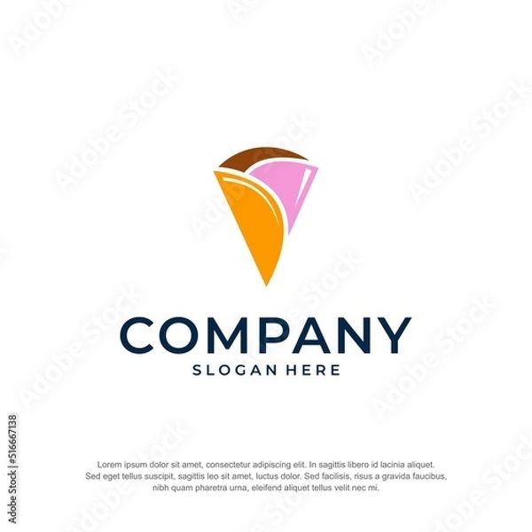 Obraz crepes logo crusty premium vector