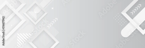 Fototapeta White abstract banner background. Vector abstract graphic design banner pattern background template.