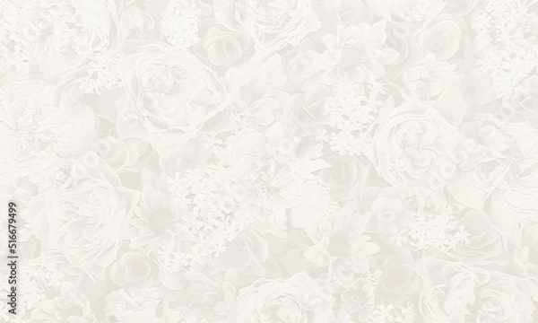 Obraz Embossed flowers with sepia background. 3D illustration. 3D render