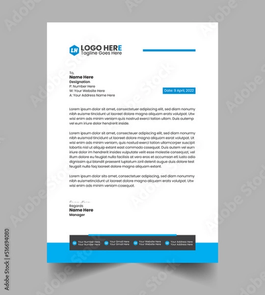 Fototapeta Letterhead Design Template