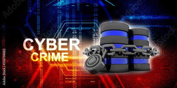 Fototapeta 3d rendering Database storage data base protected lock