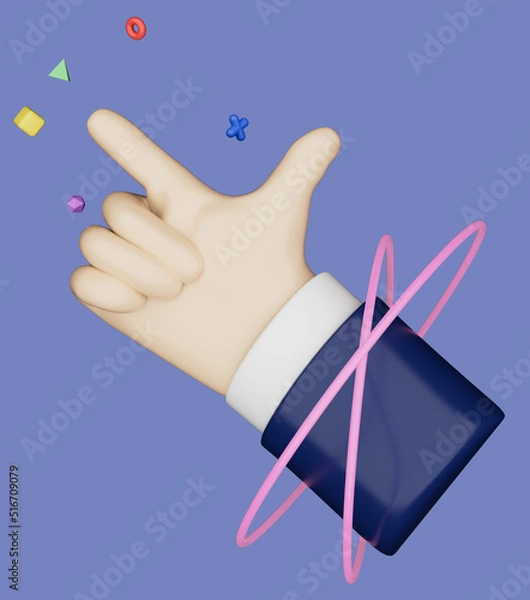 Obraz 3D illustration hand pose go