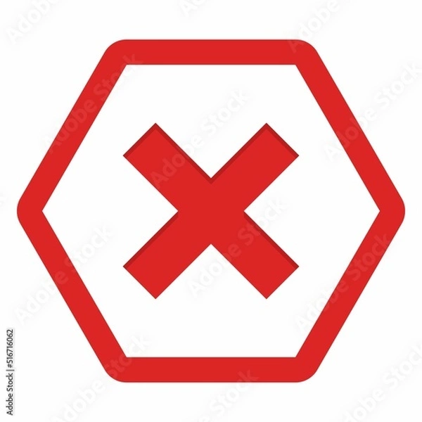 Fototapeta Wrong marks, Cross marks, Rejected, Disapproved, No, False, Not Ok, Wrong Choices, Task Completion, Voting. - vector mark symbols in red. Isolated icon.