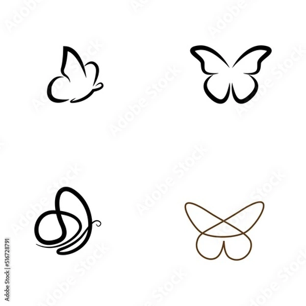 Obraz trendy butterfly logo design vector template