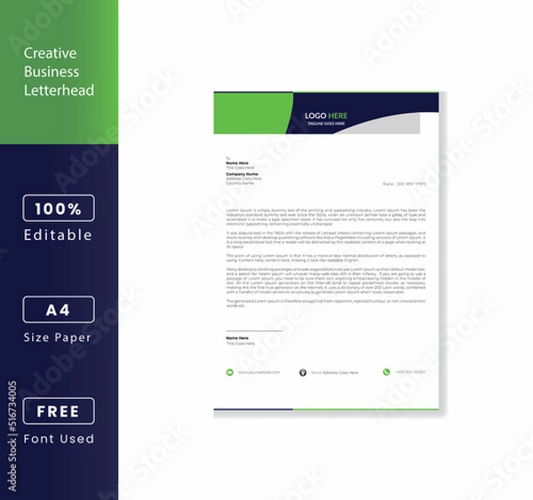 Obraz Creative Stationery Letterhead Design Template