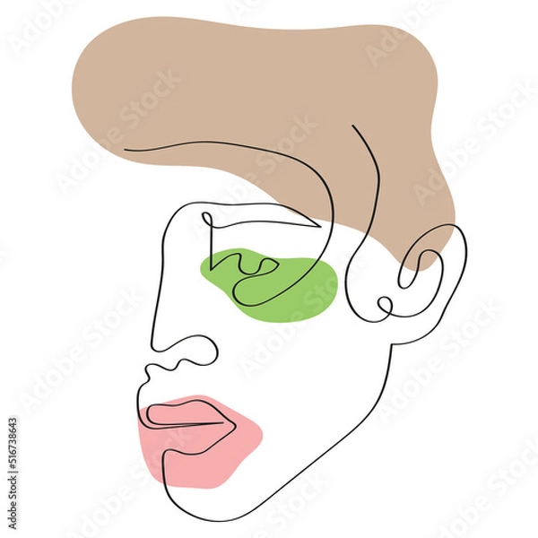 Obraz One line soft face