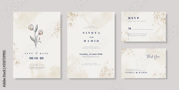 Obraz Beautiful rustic wedding invitation set