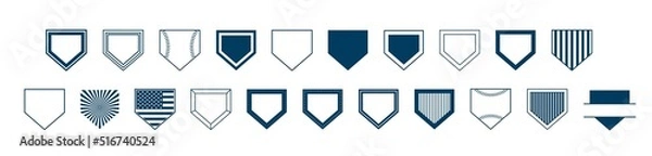 Obraz Baseball Home Plate Vector Icon. Vector Template Design. Silhouette. Playing. Home base. Sport.