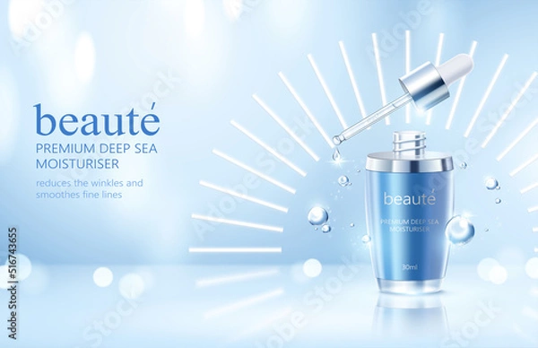 Obraz 3d light effect beauty ad template