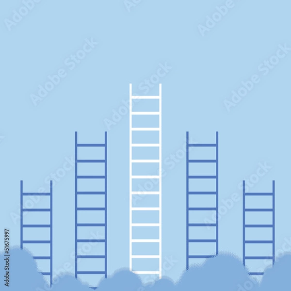 Obraz Concept business clouds with ladders