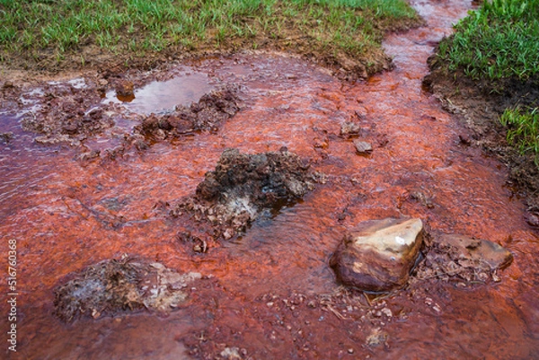 Fototapeta Source of mineral water with a high iron content. North Ossetia Alania
