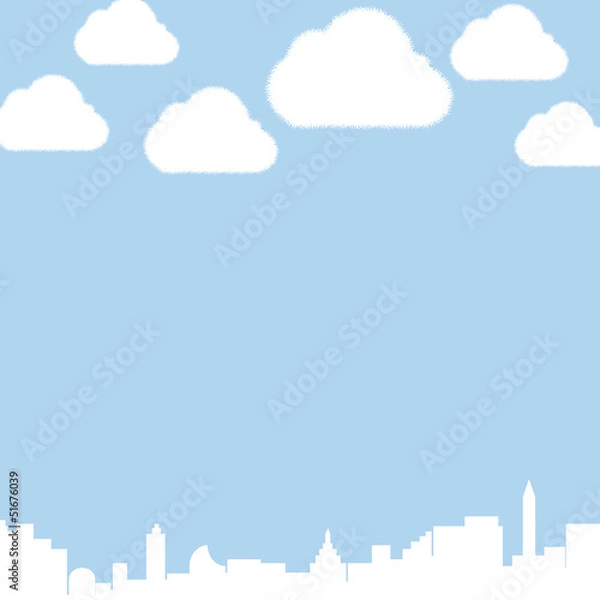 Obraz City and clouds