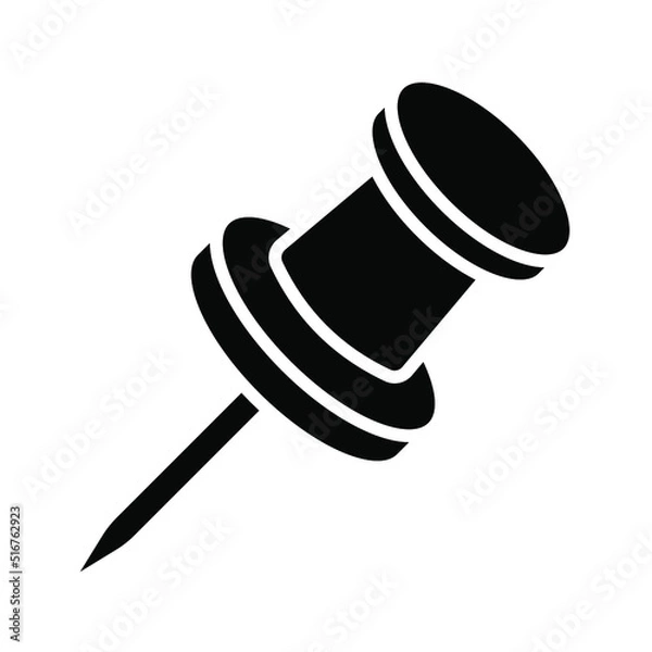 Fototapeta Push pin icon. vector illustration