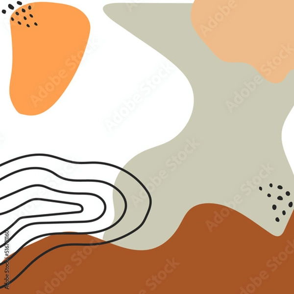 Obraz Boho hand drawn abstract shapes wallpaper background vector