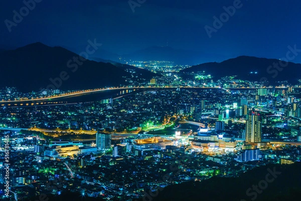 Obraz 権現山から眺める広島市の夜景(広島市安佐南区緑井町)
