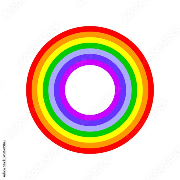 Fototapeta Colorful circular rainbow. Round shape. Emblem, symbol LGBT.