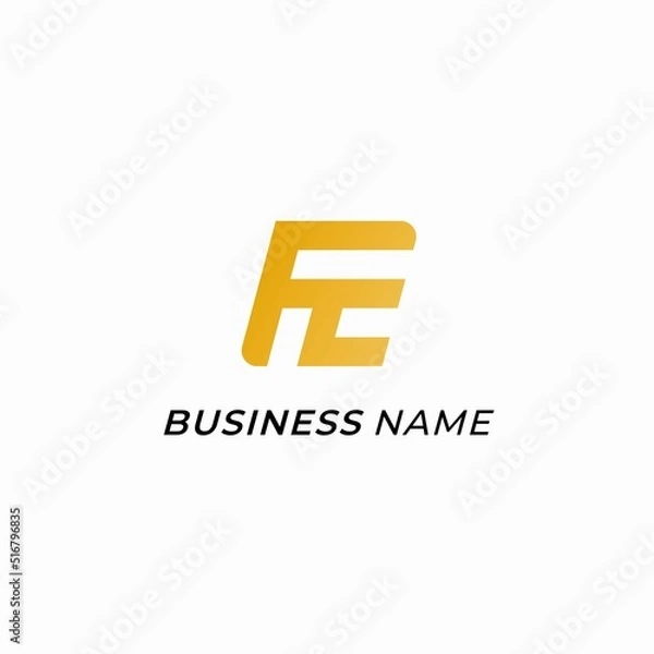 Fototapeta design logo creative letter F and letter E