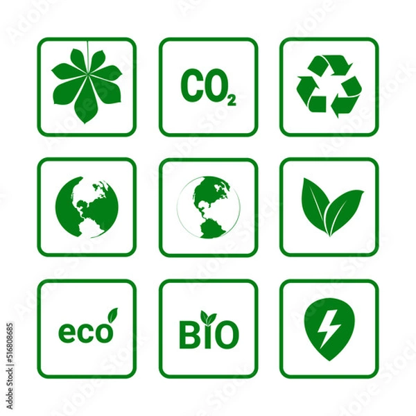 Obraz set of eco icons