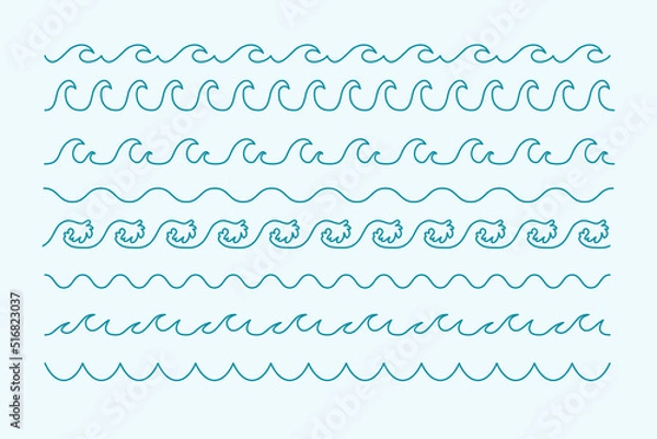 Obraz Waves curve line style sea pattern borders