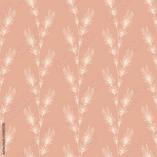 Obraz Vector wild leaves seamless pattern background. Perfect for fabric, scrapbooking, wallpaper projects