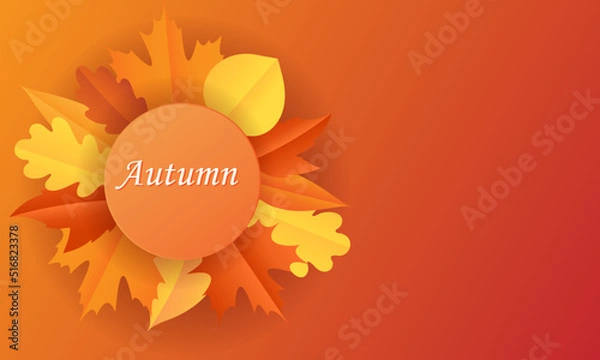 Obraz Autumn background layout decorated with leaves