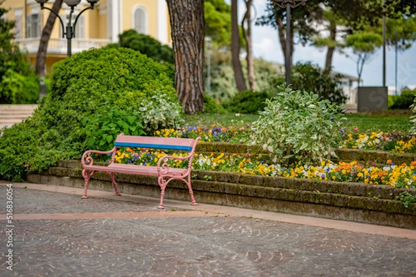 Obraz bench in the garden