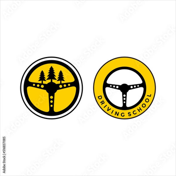 Obraz driving school vector logo template