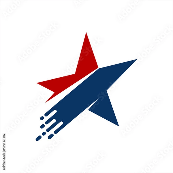 Obraz fast US star vector logo template