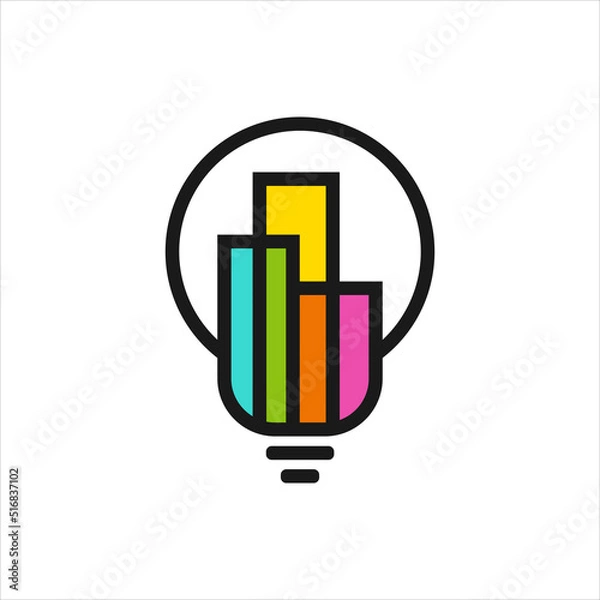 Obraz smart bright city vector logo template