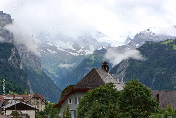 Obraz スイス モントリオール 山の風景