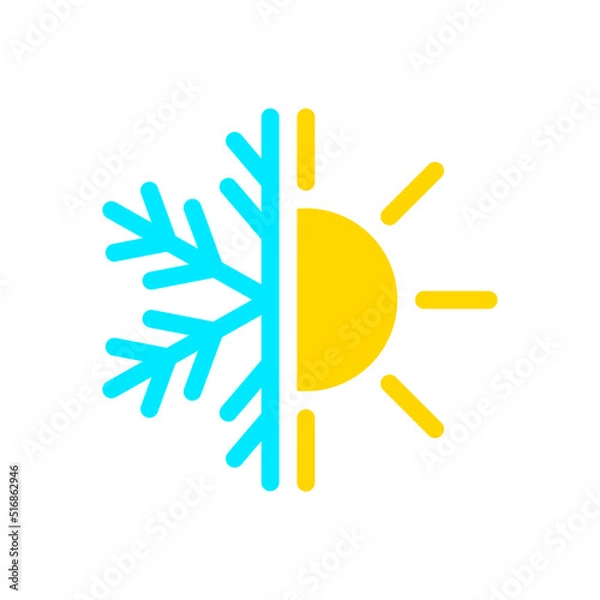 Fototapeta Air con icon, cold and hot temperature, vector illustration
