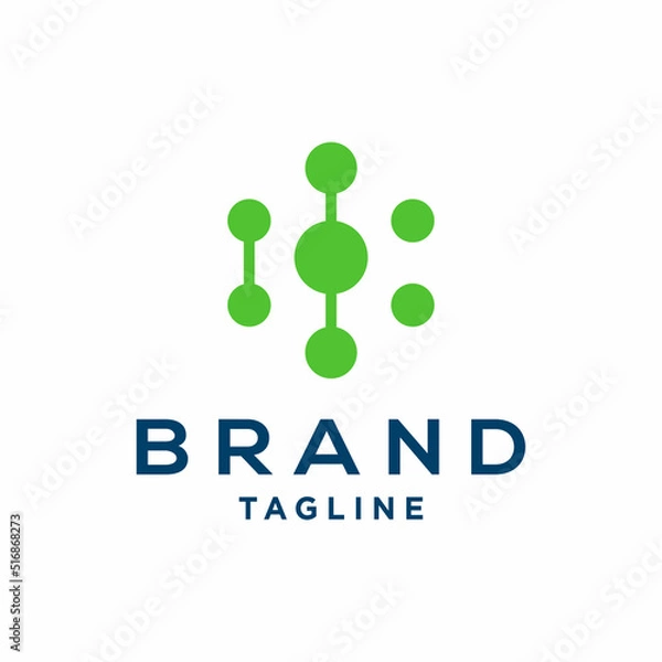 Fototapeta Digital tech - vector business logo template concept illustration