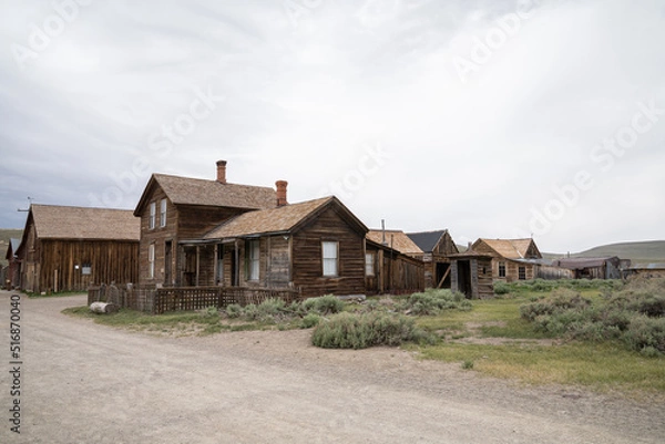 Fototapeta Old Mining Ghost Town In Bodie State Historic Park, California. A Popular Tourist Destination Near Bridgeport.