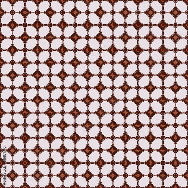 Fototapeta Javanese Batik Kawung seamless pattern. Editable vector.