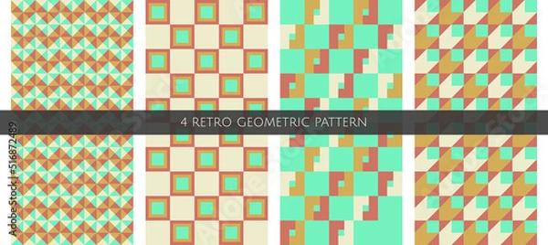 Fototapeta Bundle abstract vector. Seamless art. Retro color pattern. For background and textile.