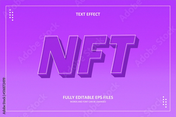 Obraz 3D NFT Text Effect Template Editable	