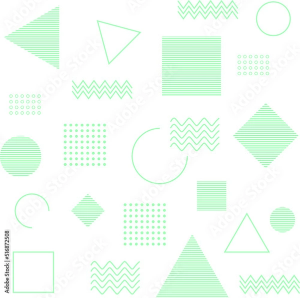 Obraz Monochrome memphis set. Simple art.